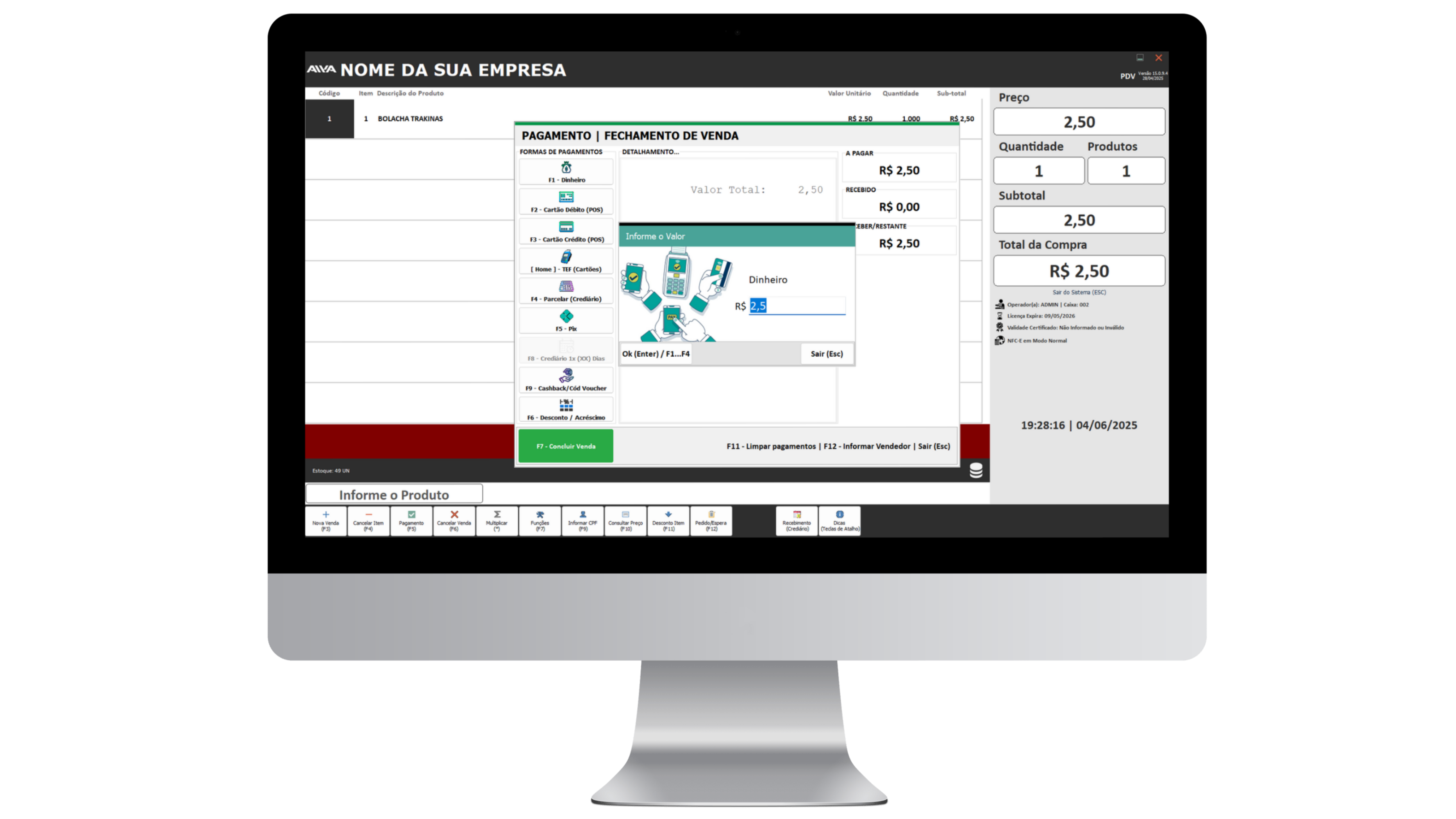 Gestão De Vendas AWA ERP Com PDV (NF-E, NFC-E, SAT SP, DF-E, Pix QRCode No PDV)